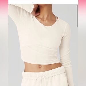 Alo top GATHER LONG SLEEVE - IVORY